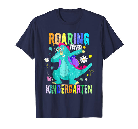 tdlapparel Halloween Dabbing Dinosaur T-Shirt Roaring into Kindergarten Short Sleeves Men / Navy / S T-Shirt - TDL-APPAREL