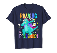 tdlapparel Dabbing Dinosaur Preschool Roaring Back to School Shirt Boys T-Shirt - TDL-APPAREL