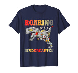 tdlapparel Roaring Into Kindergarten Dinosaur Tee Shirt Gift