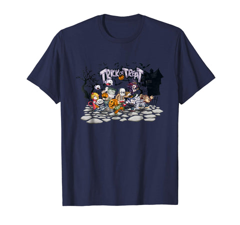 tdlapparel Trick or Treat Halloween Squad T-Shirt Ghosts Vampires Gouls Short Sleeves Men / Navy / S T-Shirt - TDL-APPAREL