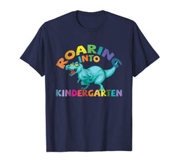 tdlapparel Roaring Into Kindergarten Dinosaur Back to School Shirt Boys