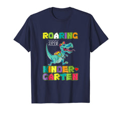 tdlapparel Roaring Kindergarten Dinosaur T Rex Back to School Shirt Boy T-Shirt - TDL-APPAREL