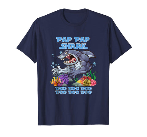 tdlapparel Pap Pap Shark Do T Shirt Funny Halloween Cute Gift Idea Short Sleeves Men / Navy / S T-Shirt - TDL-APPAREL