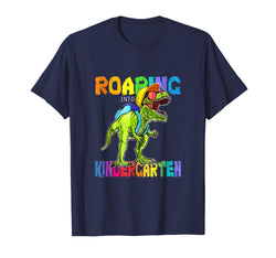 tdlapparel Roaring Kindergarten Dinosaur T Rex Back to School Shirt Boy