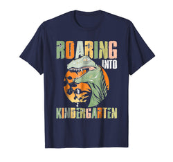 tdlapparel Roaring Kindergarten Dinosaur T Rex Back to School Shirt Boy
