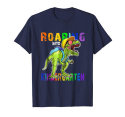 tdlapparel Roaring Kindergarten Dinosaur T Rex Back to School Shirt Boy