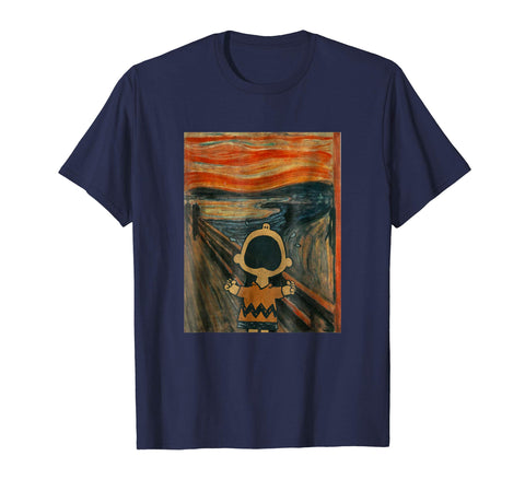 tdlapparel Peanuts Charlie Scream Artsy T-Shirt Short Sleeves Men / Navy / S T-Shirt - TDL-APPAREL