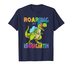 tdlapparel Roaring Kindergarten Dinosaur T Rex Back to School Shirt Boy