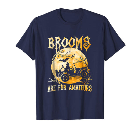 tdlapparel Jeep Halloween Brooms Are For Amateurs t-shirt Short Sleeves Men / Navy / S T-Shirt - TDL-APPAREL