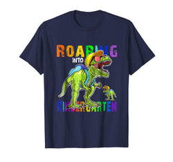 tdlapparel Roaring Kindergarten T Rex Dinosaur Back to School Shirt Boy