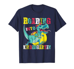 tdlapparel Roaring Kindergarten Dinosaur T Rex Back to School Shirt Boy T-Shirt - TDL-APPAREL