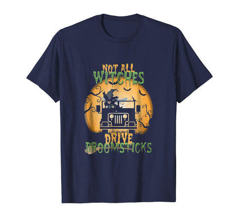 tdlapparel Not All Witches Drive Broomsticks Jeep Halloween TShirt Short Sleeves Men / Navy / S T-Shirt - TDL-APPAREL