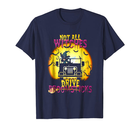tdlapparel Not All Witches Drive Broomsticks & Jeep TShirt Driver Shirt Short Sleeves Men / Navy / S T-Shirt - TDL-APPAREL