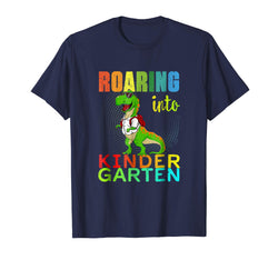 tdlapparel Roaring into Kindergarten, Dinosaur Back to School Shirt