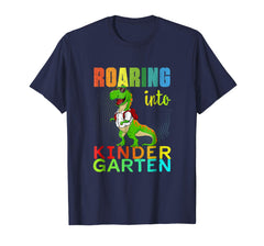 tdlapparel Roaring into Kindergarten, Dinosaur Back to School Shirt T-Shirt - TDL-APPAREL
