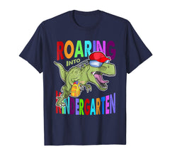 tdlapparel Roaring Kindergarten Dinosaur T Rex Back to School Shirt Boy T-Shirt - TDL-APPAREL