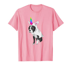 tdlapparel Boston Terrier Shirt Cute Rainbow Unicorn TeeShirt T-Shirt - TDL-APPAREL