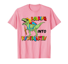 tdlapparel Funny T-Rex Dinosaur Roaring To Kindergarten T-shirt T-Shirt - TDL-APPAREL