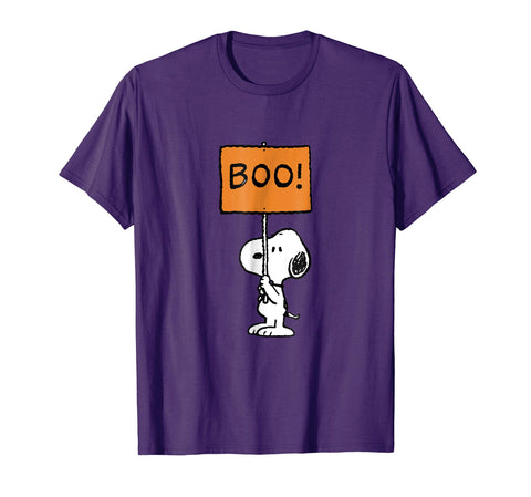 tdlapparel Peanuts Halloween Snoopy Boo! T-Shirt Short Sleeves Men / Purple / S T-Shirt - TDL-APPAREL