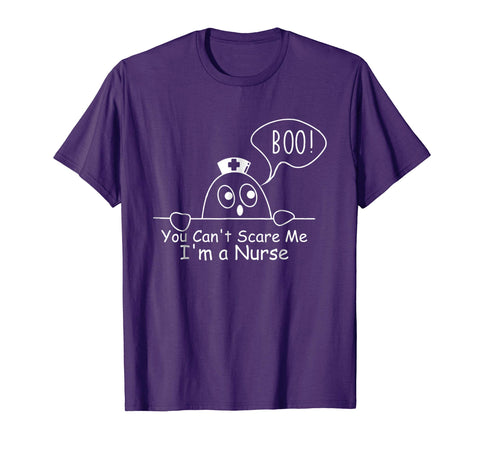 tdlapparel Funny Halloween Nurse You Can't Scare Me I'm a Nurse Tshirt Short Sleeves Men / Purple / S T-Shirt - TDL-APPAREL