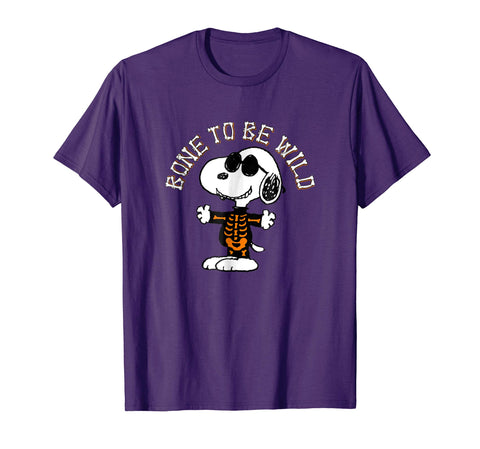 tdlapparel Peanuts Halloween Snoopy Bone To Be Wild T-Shirt Short Sleeves Men / Purple / S T-Shirt - TDL-APPAREL