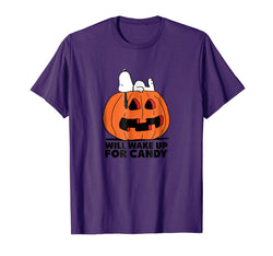 tdlapparel Peanuts Halloween Snoopy Wake For Candy T-Shirt