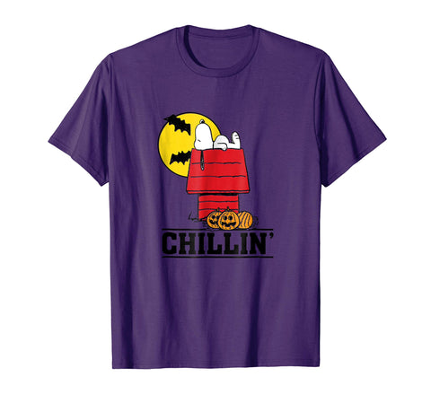 tdlapparel Peanuts Snoopy Chillin' Halloween Style T-Shirt Short Sleeves Men / Purple / S T-Shirt - TDL-APPAREL