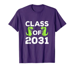 tdlapparel Class of 2031 Roaring Dinosaur Kindergarten School Tee Shirt T-Shirt - TDL-APPAREL