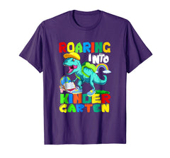tdlapparel Roaring Kindergarten Dinosaur T Rex Back to School Shirt Boy T-Shirt - TDL-APPAREL
