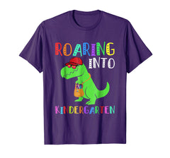 tdlapparel Roaring Kindergarten - Funny Back to School T-Rex T-Shirt T-Shirt - TDL-APPAREL