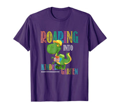 tdlapparel Roaring Kindergarten Dinosaur T Rex Back to School Shirt Boy T-Shirt - TDL-APPAREL