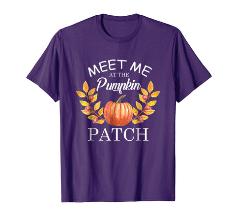 tdlapparel Halloween Funny Meet Me At The Pumpkin Patch T-shirt Short Sleeves Men / Purple / S T-Shirt - TDL-APPAREL