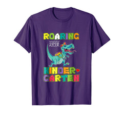 tdlapparel Roaring Kindergarten Dinosaur T Rex Back to School Shirt Boy T-Shirt - TDL-APPAREL