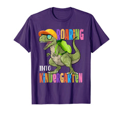 tdlapparel Dinosaur Roaring Into Kindergarten Shirt Back To School Gift T-Shirt - TDL-APPAREL
