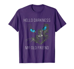 tdlapparel Hello Darkness Black Cat My Old Friend T-Shirt T-Shirt - TDL-APPAREL