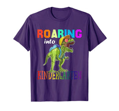 tdlapparel Roaring Into Kindergarten & Dinosaur Back to School T-Shirt - TDL-APPAREL