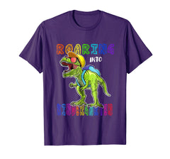 tdlapparel Roaring Kindergarten T Rex Dinosaur Back to School Shirt Boy T-Shirt - TDL-APPAREL