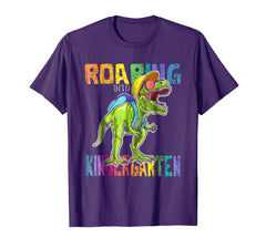tdlapparel Roaring Kindergarten Dinosaur T Rex Back to School Shirt Boy T-Shirt - TDL-APPAREL
