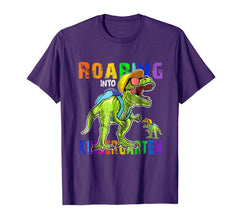 tdlapparel Roaring Kindergarten T Rex Dinosaur Back to School Shirt Boy T-Shirt - TDL-APPAREL