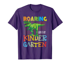 tdlapparel Roaring into Kindergarten, Dinosaur Back to School Shirt. T-Shirt - TDL-APPAREL