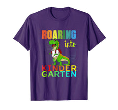 tdlapparel Roaring into Kindergarten, Dinosaur Back to School Shirt T-Shirt - TDL-APPAREL