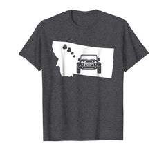 tdlapparel Driving Jeep Montana State Map Flag Vintage Shirt T-Shirt - TDL-APPAREL