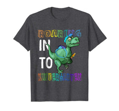 tdlapparel Roaring Kindergarten Dinosaur T Rex Back to School Shirt Boy T-Shirt - TDL-APPAREL
