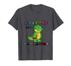 tdlapparel Roaring Kindergarten Dinosaur T Rex Back to School Shirt Boy