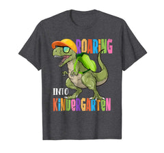 tdlapparel Dinosaur Roaring Into Kindergarten Shirt Back To School Gift T-Shirt - TDL-APPAREL