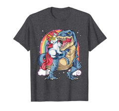 tdlapparel Unicorn Dinosaur T Shirt Girls Gifts Party Rainbow T rex Tee T-Shirt - TDL-APPAREL