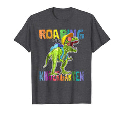 tdlapparel Roaring Kindergarten Dinosaur T Rex Back to School Shirt Boy T-Shirt - TDL-APPAREL