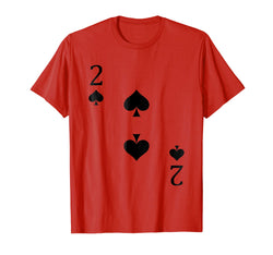 tdlapparel 2 Spade Playing Card Lazy Group Costume Funny T-Shirt