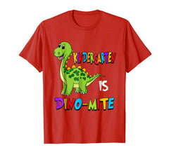 tdlapparel Kindergarten Is Dino Mite Cute T-shirt Kinder Teacher Gift T-Shirt - TDL-APPAREL
