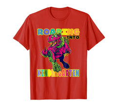 tdlapparel Roaring Kindergarten Dinosaur T Rex Back to School Shirt Boy T-Shirt - TDL-APPAREL